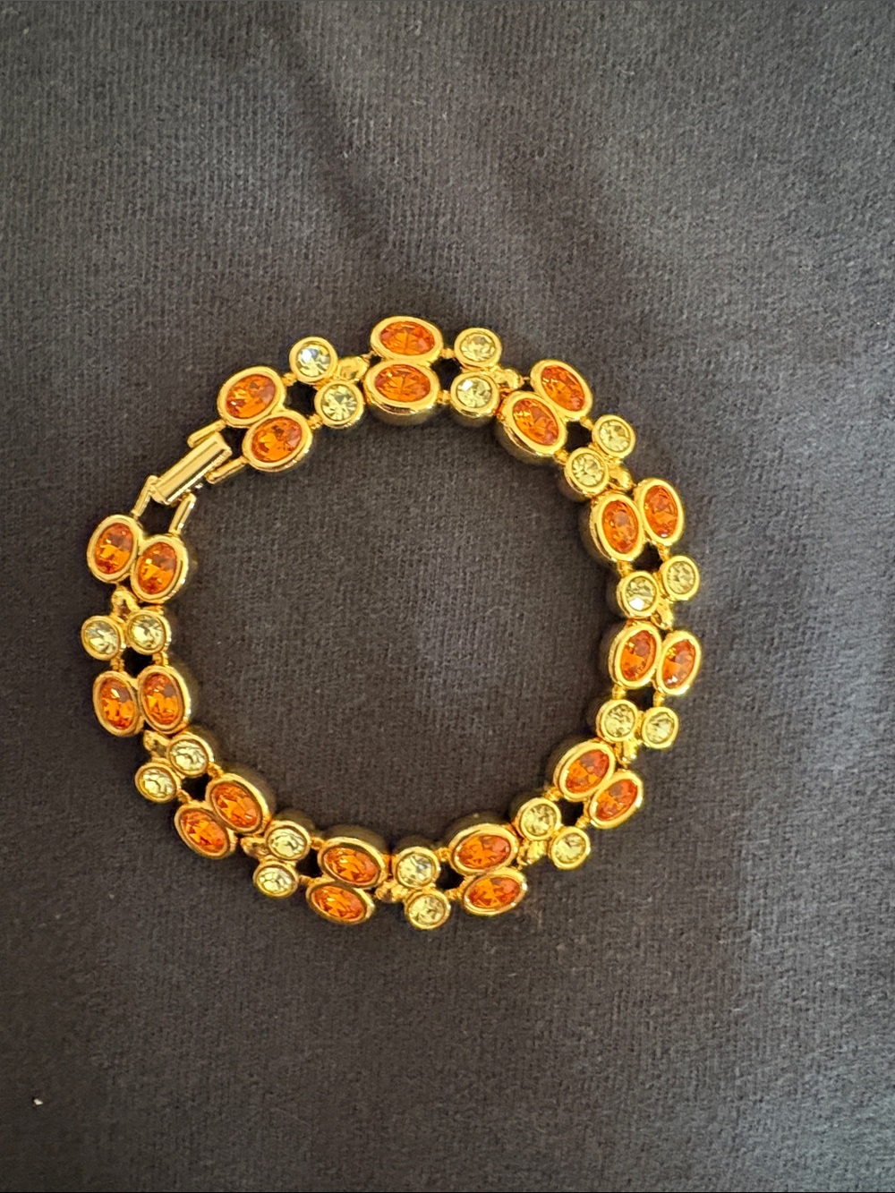 Joan Rivers Gold-Tone Bracelet with Amber and Clear Stones